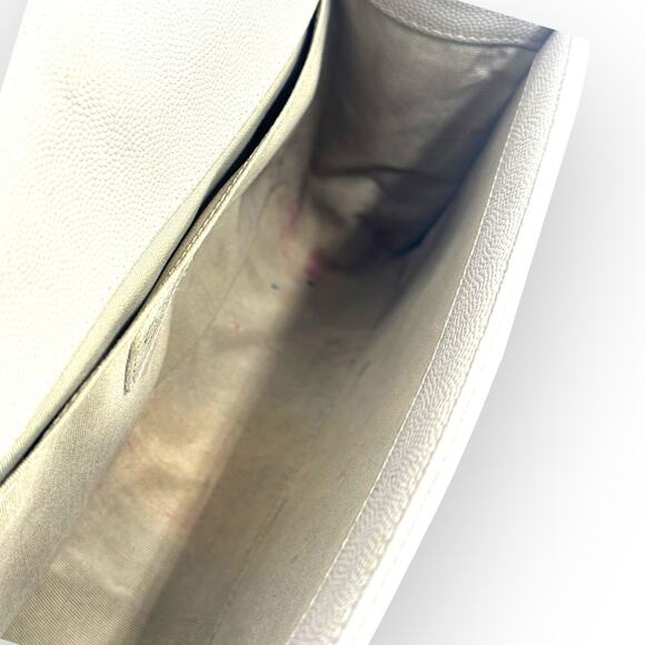 Medium Boy Flap Bag Quilted Caviar Leather Beige Authentic - Picture 13 of 16